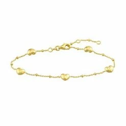 Hot Sale 😍 Unbranded 14k Gold Puffed Heart Station Bracelet 🔥