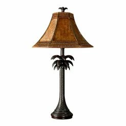 Best deal 🤩 Unbranded French Verdi Table Lamp Dark Brown Finish And Brown Woven Rattan Shade 🤩