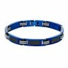 Cheapest ❤️ Unbranded Men's Blue Ion Over Stainless Steel Link Bracelet 😀