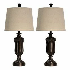 Hot Sale 🤩 Unbranded Table Lamp Bronze Wood Finish Set Of 2 ❤️