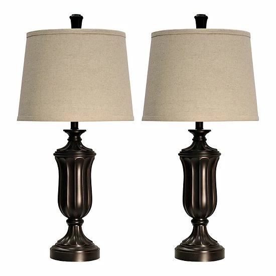 Hot Sale 🤩 Unbranded Table Lamp Bronze Wood Finish Set Of 2 ❤️