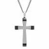 Flash Sale 👏 Unbranded Men's Stainless Steel Two-Tone "The Lords Prayer" Cross Pendant Necklace 🌟