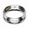 Buy 💯 Unbranded Diamond Accent Stainless Steel Camouflage Stripe Wedding Band - Men 🥰