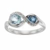 Best deal 🎁 Unbranded Sterling Silver Blue Topaz & Lab-Created White Sapphire Infinity Ring ✔️