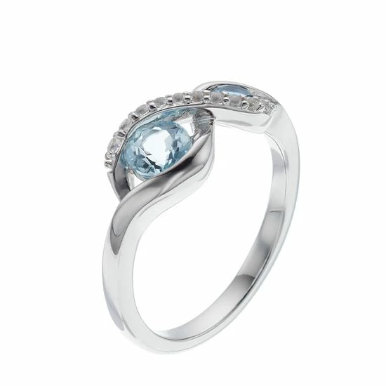 Best deal ๐ Unbranded Sterling Silver Blue Topaz & Lab-Created White Sapphire Infinity Ring โ๏ธ - Image 2