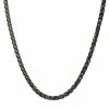 Brand new 🔥 Unbranded Men's 3.4 Mm Super Black Plated Stainless Steel Round Wheat Chain Necklace 🤩