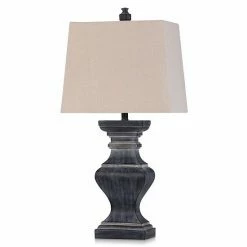 Best Pirce 👍 Unbranded Square Candlestick Shape Table Lamp Gray 😀