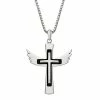 Flash Sale ❤️ Unbranded Men's Stainless Steel Winged Cross Pendant Necklace 🌟