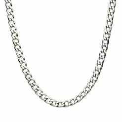 Best Sale 🎁 Unbranded Men's Stainless Steel 4.8 Mm Round Curb Chain Necklace 💯