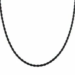Cheapest 🥰 Unbranded Men's Black Stainless Steel 3 Mm Rope Chain Necklace ⌛