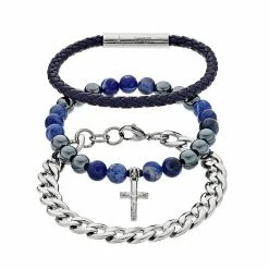 Best deal ⌛ Unbranded Men's Stainless Steel Anchor Bracelet Set 👍