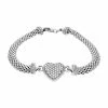 Discount 🧨 Unbranded Sterling Silver Cubic Zirconia Mesh Heart Bracelet 🥰
