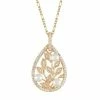 Coupon 🤩 Unbranded 18k Gold Over Silver Freshwater Cultured Pearl Teardrop Leaf Pendant Necklace 🔥