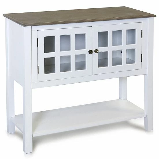 Best reviews of 😀 Unbranded Two Door Rustic Wooden Console Gray 🌟 - Image 2