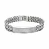 Coupon 👏 Unbranded Men's Stainless Steel Cubic Zirconia Link Franco Chain Bracelet 🎉