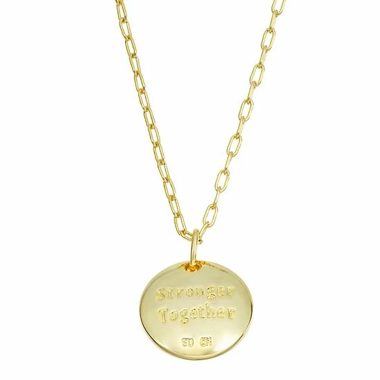 Best Sale ๐ฏ Unbranded Silver-Plated Stronger Together Heart Pendant Necklace Gold Tone Clear ๐ - Image 2