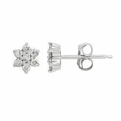Wholesale ✔️ Unbranded 10k White Gold 1/5 Carat T.W. Diamond Flower Stud Earrings 💯