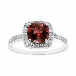 Best deal 🤩 Unbranded Garnet 10K Gold & 1/5 Carat T.W. Diamond Frame Ring Yellow 🎁