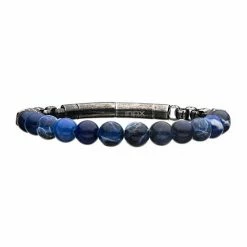 Best Pirce 💯 Unbranded Men's Stainless Steel Sodalite Bead Bracelet 🎉