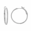 Cheapest 🤩 Unbranded 14k White Gold 1/2 Carat T.W. Diamond Inside Out Hoop Earrings 🔥