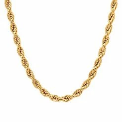 Wholesale 🌟 Unbranded Men's Ion-Plated Stainless Steel Rope Link Chain Necklace - 24 In. 🔔