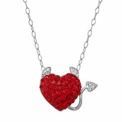 Brand new 🥰 Unbranded Sterling Silver Crystal Devilish Heart Pendant Necklace 🎁