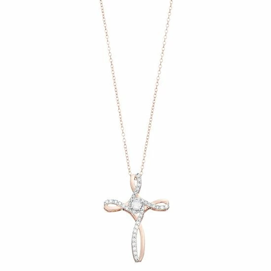 Best deal ⭐ Unbranded Sterling Silver 1/4 Carat T.W. Diamond Cross Pendant Necklace ✨ - Image 4