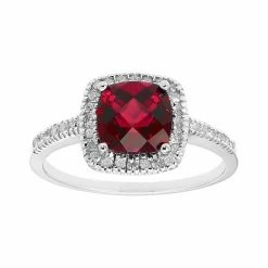Buy 🤩 Unbranded Lab-Created Ruby 10K Gold & 1/5 Carat T.W. Diamond Frame Ring Yellow 🔥