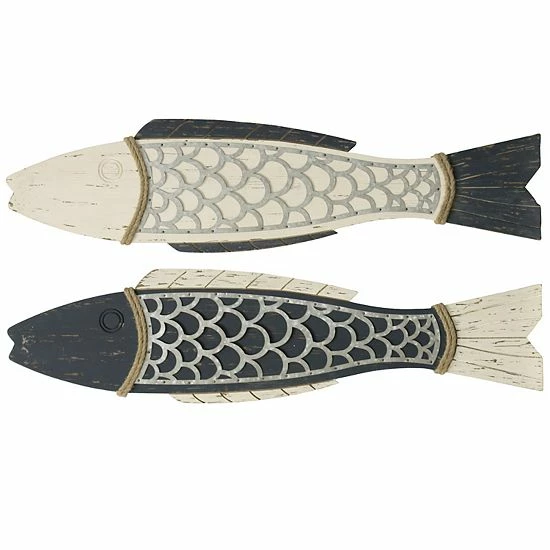 Budget ๐ Unbranded Couple Fish Wall Decor 2-piece Set Light Blue ๐