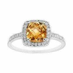 Discount 🔥 Unbranded Citrine 10K Gold & 1/5 Carat T.W. Diamond Frame Ring Yellow 🛒