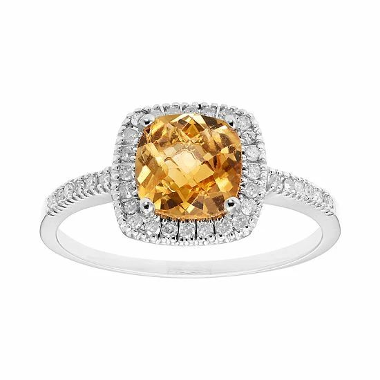 Discount 🔥 Unbranded Citrine 10K Gold & 1/5 Carat T.W. Diamond Frame Ring Yellow 🛒 - Image 3