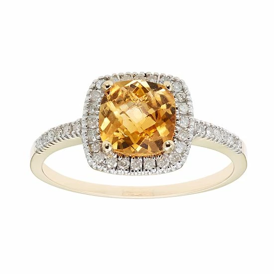 Discount 🔥 Unbranded Citrine 10K Gold & 1/5 Carat T.W. Diamond Frame Ring Yellow 🛒 - Image 5