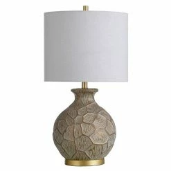 Best deal ❤️ Unbranded Round Transitional Moulded Table Lamp With Gold Body Brass Base 😍