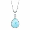 Cheapest 🛒 Unbranded Sterling Silver Larimar Teardrop Pendant Necklace 🌟