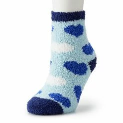 Best Pirce 😉 Unbranded Cozy Heart Crew 🧦 Socks Light Blue 🔥