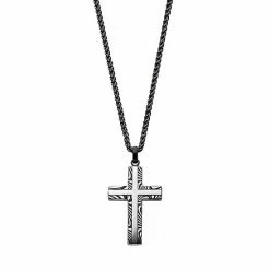 Brand new 👏 Unbranded Men's Stainless Steel Damascus Cross Pendant Necklace 🤩