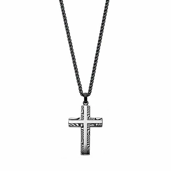 Brand new ๐ Unbranded Men's Stainless Steel Damascus Cross Pendant Necklace ๐คฉ