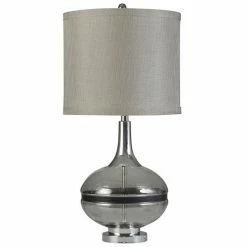 New ⌛ Unbranded Elyse Smoke Glass Finish Table Lamp 🧨