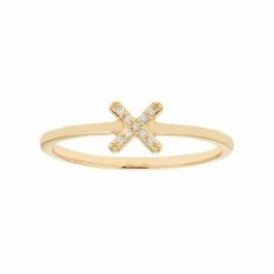 New 🤩 Unbranded 10k Gold Diamond Accent X Ring Rose 💯