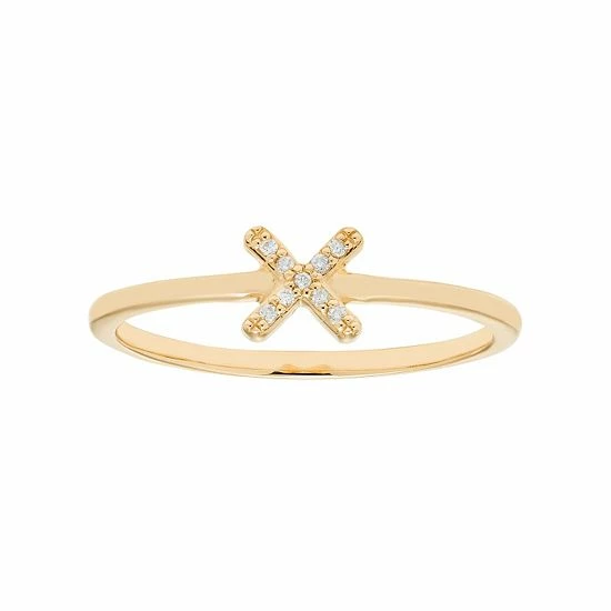 New ๐คฉ Unbranded 10k Gold Diamond Accent X Ring Rose ๐ฏ