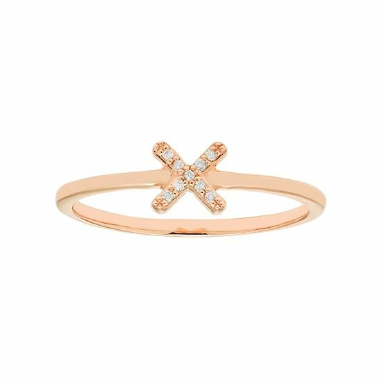 New ๐คฉ Unbranded 10k Gold Diamond Accent X Ring Rose ๐ฏ - Image 5