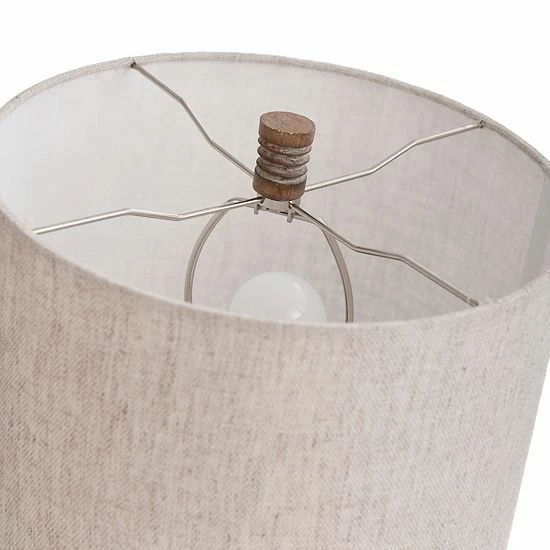 Promo ๐ Unbranded Round Moulded Table Lamp With Ribbed Wood-like Finish โค๏ธ - Image 5