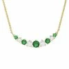 Top 10 🤩 Unbranded 18k Gold Over Silver Lab Created Emerald & White Sapphire Necklace 🌟