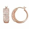 Promo 🤩 Unbranded 14k Rose Gold Over Silver Cubic Zirconia Hoop Earrings 🤩