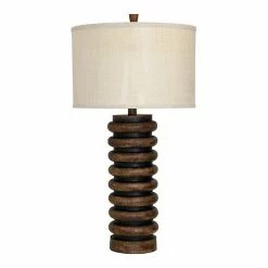 Deals 💯 Unbranded Dark Teak Table Lamp 🛒