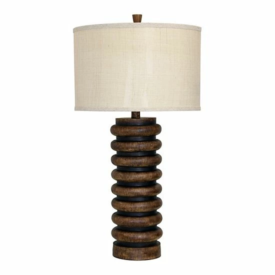 Deals 💯 Unbranded Dark Teak Table Lamp 🛒