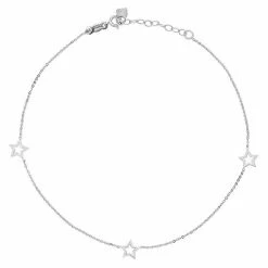 Coupon ⭐ Unbranded 14k White Gold Open Star Anklet 🧨