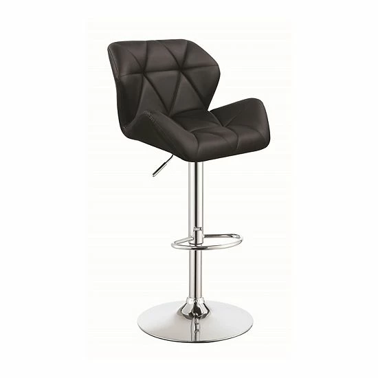 Promo 😉 Unbranded Adjustable Chrome Bar Stool 2-Piece Set Black ⌛ - Image 2