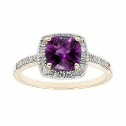 Deals ✨ Unbranded 10K Gold & 1/5 Carat T.W. Diamond Amethyst Ring White 🎉