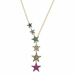 Best reviews of ✨ Unbranded 18k Gold Over Silver Lab Created Multicolored Gemstone Star Necklace 😀